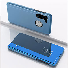 Handytasche Stand Schutzhülle Flip Leder Rahmen Spiegel Tasche L04 für Samsung Galaxy M11 Blau
