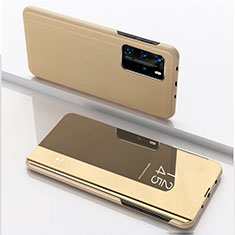 Handytasche Stand Schutzhülle Flip Leder Rahmen Spiegel Tasche L04 für Xiaomi Mi 10T 5G Gold