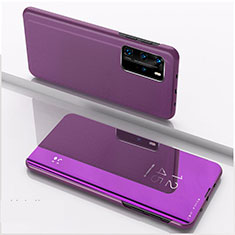 Handytasche Stand Schutzhülle Flip Leder Rahmen Spiegel Tasche L04 für Xiaomi Mi 10T 5G Violett