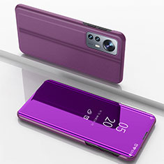 Handytasche Stand Schutzhülle Flip Leder Rahmen Spiegel Tasche L04 für Xiaomi Mi 12S 5G Violett