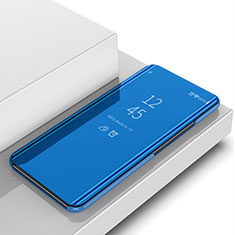 Handytasche Stand Schutzhülle Flip Leder Rahmen Spiegel Tasche M01 für Samsung Galaxy Note 10 Plus Blau
