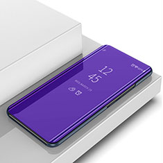Handytasche Stand Schutzhülle Flip Leder Rahmen Spiegel Tasche M01 für Samsung Galaxy Note 10 Plus Violett