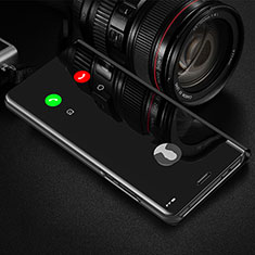 Handytasche Stand Schutzhülle Flip Leder Rahmen Spiegel Tasche M01 für Xiaomi Redmi Note 8 Pro Schwarz