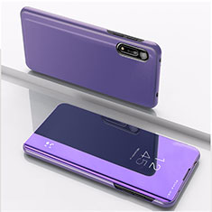 Handytasche Stand Schutzhülle Flip Leder Rahmen Spiegel Tasche QH1 für Xiaomi Redmi 9A Violett