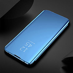 Handytasche Stand Schutzhülle Flip Leder Rahmen Spiegel Tasche S01 für Xiaomi Mi Note 10 Blau