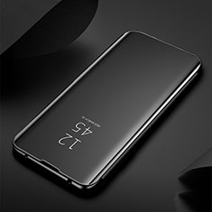 Handytasche Stand Schutzhülle Flip Leder Rahmen Spiegel Tasche S01 für Xiaomi Mi Note 10 Pro Schwarz
