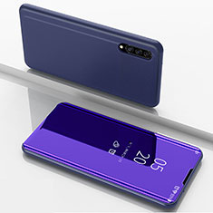 Handytasche Stand Schutzhülle Flip Leder Rahmen Spiegel Tasche ZL1 für Samsung Galaxy A30S Violett
