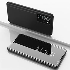 Handytasche Stand Schutzhülle Flip Leder Rahmen Spiegel Tasche ZL1 für Samsung Galaxy Note 20 Ultra 5G Schwarz