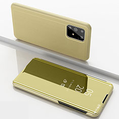 Handytasche Stand Schutzhülle Flip Leder Rahmen Spiegel Tasche ZL1 für Samsung Galaxy S10 Lite Gold