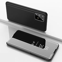 Handytasche Stand Schutzhülle Flip Leder Rahmen Spiegel Tasche ZL1 für Samsung Galaxy S10 Lite Schwarz