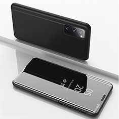 Handytasche Stand Schutzhülle Flip Leder Rahmen Spiegel Tasche ZL1 für Samsung Galaxy S20 5G Schwarz