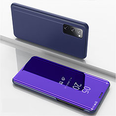 Handytasche Stand Schutzhülle Flip Leder Rahmen Spiegel Tasche ZL1 für Samsung Galaxy S20 5G Violett