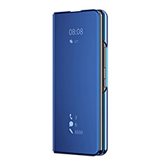 Handytasche Stand Schutzhülle Flip Leder Rahmen Spiegel Tasche ZL2 für Samsung Galaxy Z Fold4 5G Blau
