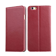 Handytasche Stand Schutzhülle Leder für Apple iPhone 6S Plus Rot
