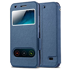 Handytasche Stand Schutzhülle Leder für Huawei Ascend G620S Blau