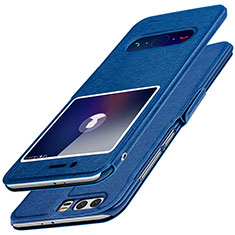 Handytasche Stand Schutzhülle Leder für Huawei Honor 9 Blau