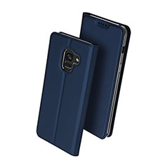 Handytasche Stand Schutzhülle Leder für Samsung Galaxy A8+ A8 Plus (2018) A730F Blau