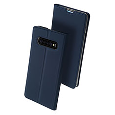 Handytasche Stand Schutzhülle Leder für Samsung Galaxy S10 Plus Blau