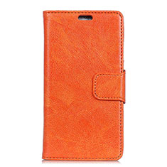 Handytasche Stand Schutzhülle Leder Hülle für Alcatel 5V Orange