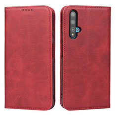 Handytasche Stand Schutzhülle Leder Hülle für Huawei Nova 5T Rot