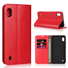 Handytasche Stand Schutzhülle Leder Hülle für Samsung Galaxy A10 Rot