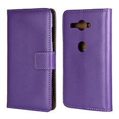 Handytasche Stand Schutzhülle Leder Hülle für Sony Xperia XZ2 Compact Violett