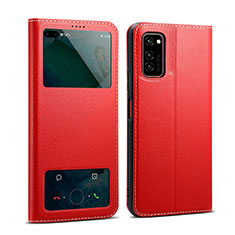 Handytasche Stand Schutzhülle Leder Hülle L01 für Huawei Honor V30 5G Rot