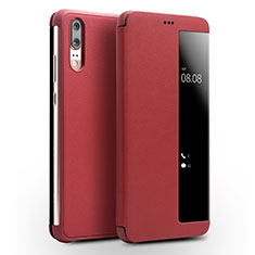 Handytasche Stand Schutzhülle Leder Hülle L01 für Huawei P20 Rot
