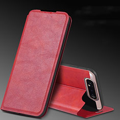 Handytasche Stand Schutzhülle Leder Hülle L01 für Samsung Galaxy A80 Rot