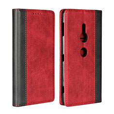 Handytasche Stand Schutzhülle Leder Hülle L01 für Sony Xperia XZ2 Rot