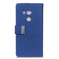 Handytasche Stand Schutzhülle Leder Hülle L02 für HTC U11 Eyes Blau