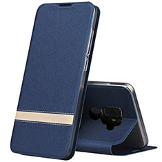 Handytasche Stand Schutzhülle Leder Hülle L02 für Huawei Mate 30 Lite Blau