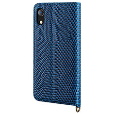 Handytasche Stand Schutzhülle Leder Hülle L03 für Apple iPhone XR Blau