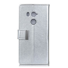 Handytasche Stand Schutzhülle Leder Hülle L03 für HTC U11 Eyes Silber