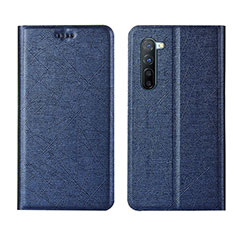 Handytasche Stand Schutzhülle Leder Hülle L03 für Oppo F15 Blau