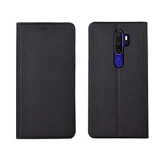 Handytasche Stand Schutzhülle Leder Hülle L04 für Oppo A11 Schwarz