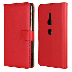 Handytasche Stand Schutzhülle Leder Hülle L04 für Sony Xperia XZ2 Rot