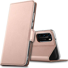 Handytasche Stand Schutzhülle Leder Hülle L05 für Huawei P40 Rosegold