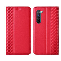 Handytasche Stand Schutzhülle Leder Hülle L06 für Oppo F15 Rot