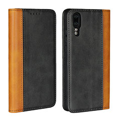 Handytasche Stand Schutzhülle Leder Hülle L07 für Huawei P20 Schwarz