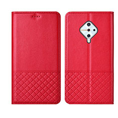Handytasche Stand Schutzhülle Leder Hülle L07 für Vivo X50 Lite Rot