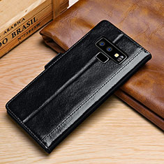Handytasche Stand Schutzhülle Leder Hülle P01 für Samsung Galaxy Note 9 Schwarz