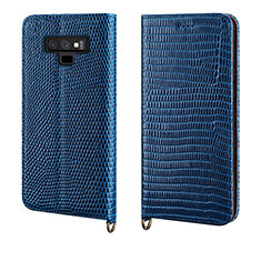Handytasche Stand Schutzhülle Leder Hülle P04 für Samsung Galaxy Note 9 Blau