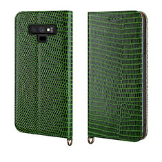 Handytasche Stand Schutzhülle Leder Hülle P04 für Samsung Galaxy Note 9 Grün