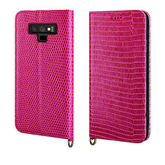 Handytasche Stand Schutzhülle Leder Hülle P04 für Samsung Galaxy Note 9 Pink