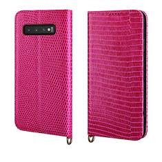 Handytasche Stand Schutzhülle Leder Hülle P04 für Samsung Galaxy S10 5G Pink