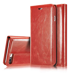 Handytasche Stand Schutzhülle Leder Hülle T01 für Apple iPhone 7 Plus Rot