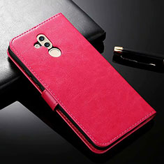Handytasche Stand Schutzhülle Leder Hülle T01 für Huawei Mate 20 Lite Rot