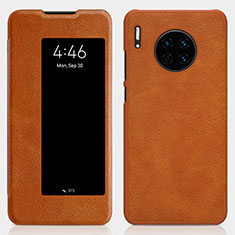 Handytasche Stand Schutzhülle Leder Hülle T01 für Huawei Mate 30 5G Orange