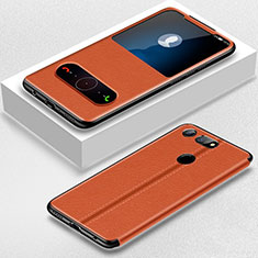 Handytasche Stand Schutzhülle Leder Hülle T02 für Huawei Honor View 20 Orange